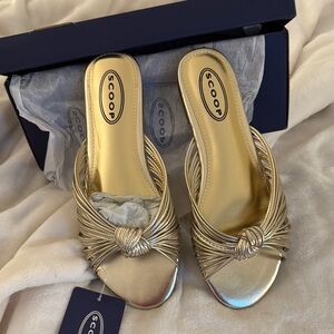 Gold Women's Slide Sandals